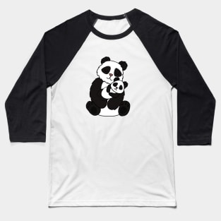Cute Panda Bear Love Mom and Cub Baseball T-Shirt